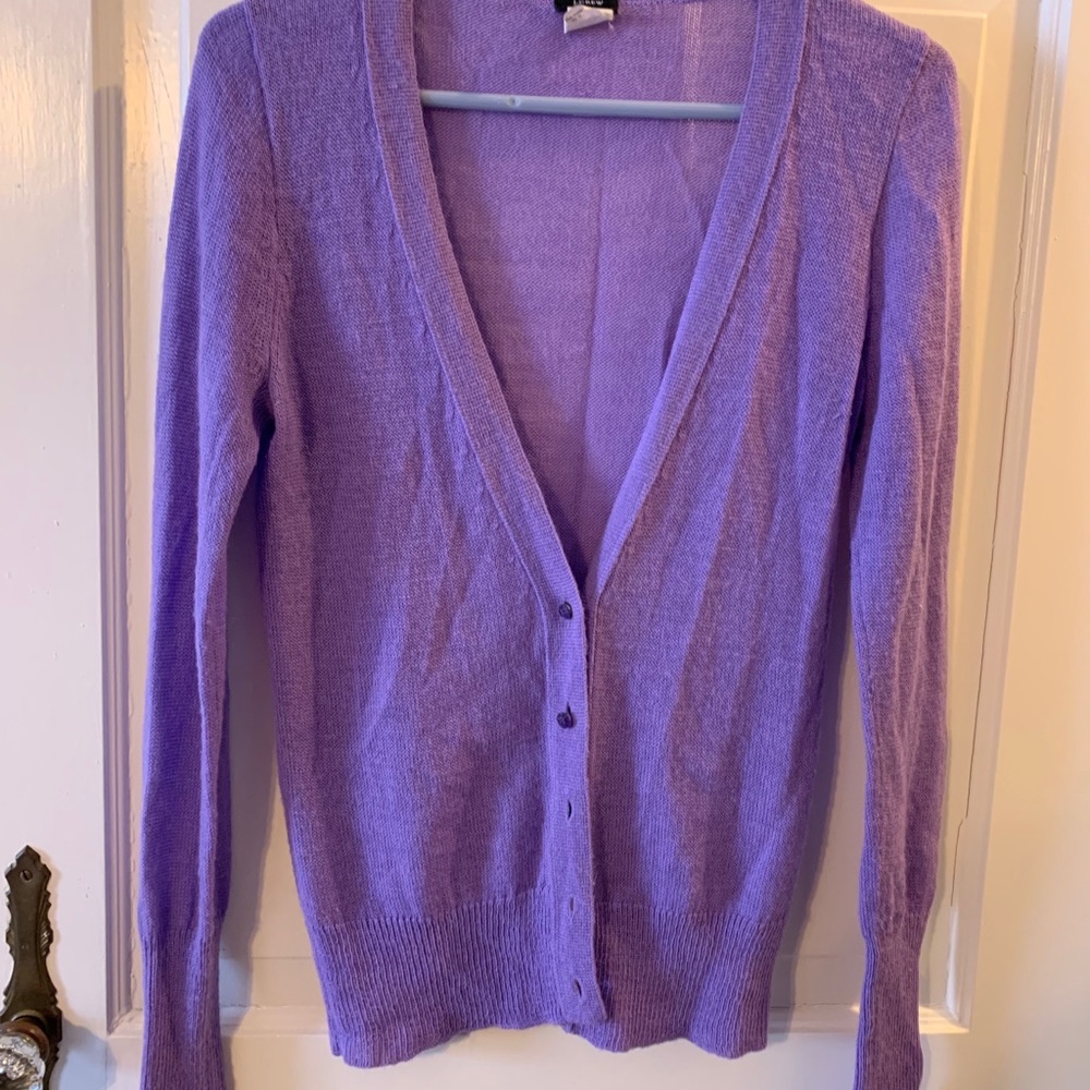 Two j.crew cardigans purple hue